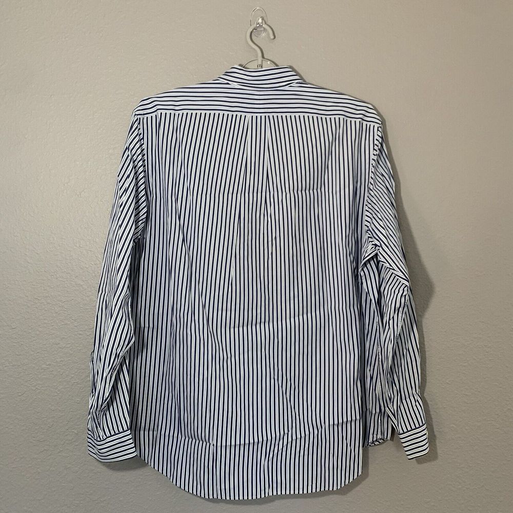 Ralph Lauren Men's Classic Fit Blue White Striped Button Down Shirt Size 17/XL - Picture 3 of 9